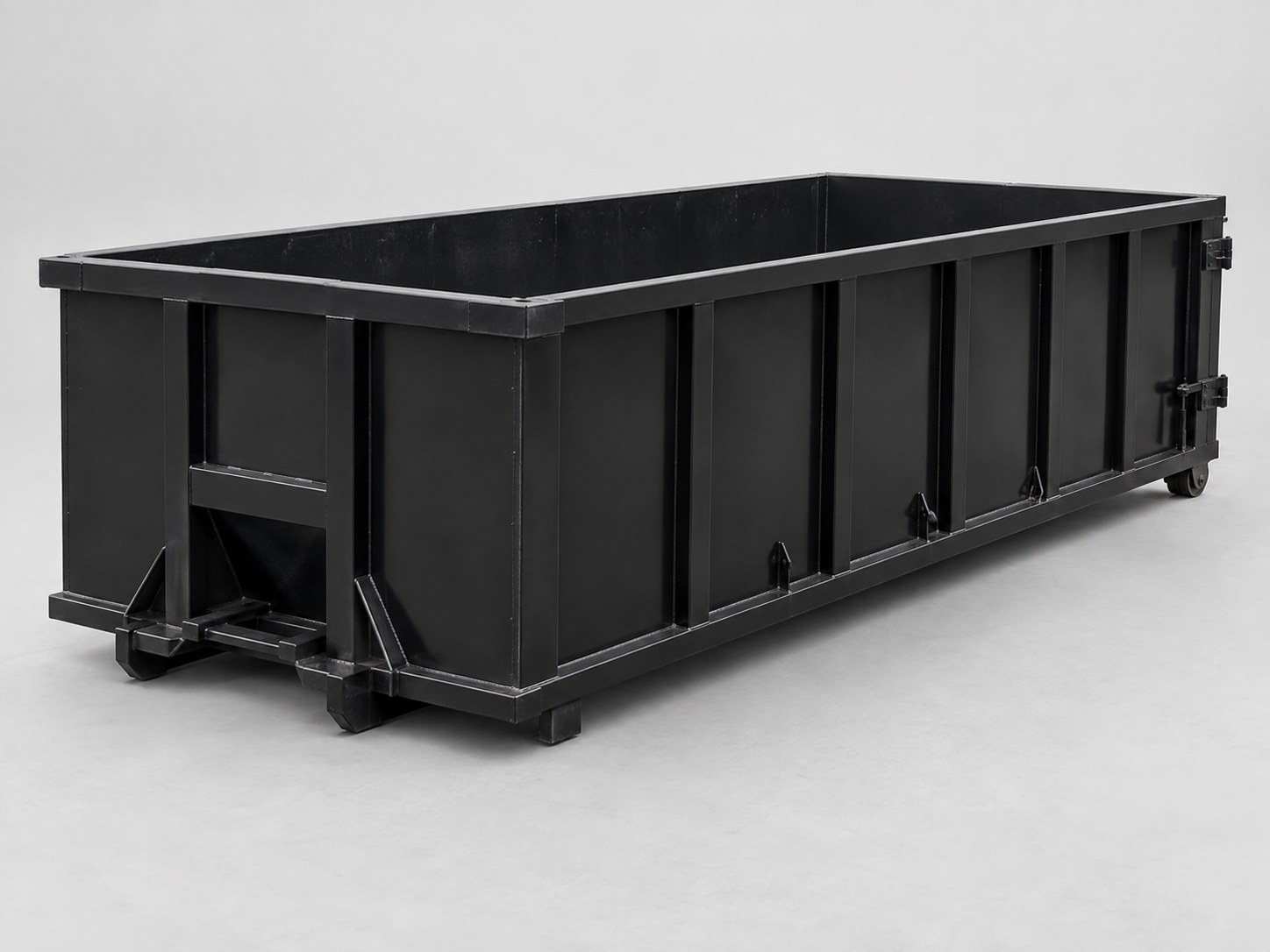 Black 20-yard roll-off dumpster for remodeling and larger cleanup projects